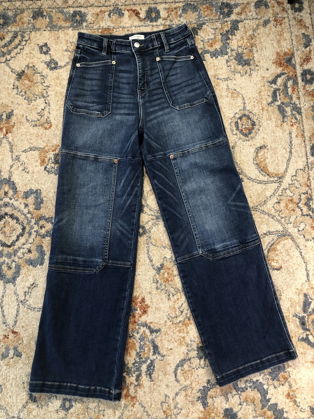 Artemis Vintage Jeans Womens 7 Blue High Rise Wide Leg Patchwork Denim Pants